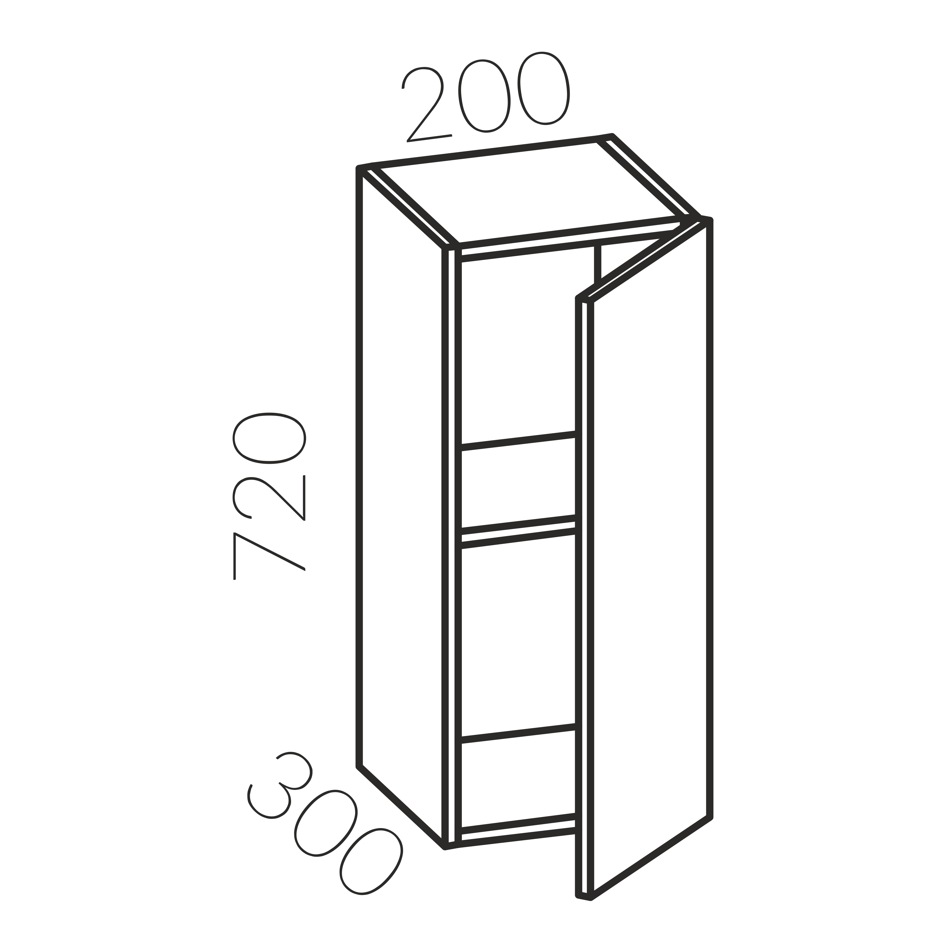 Шкаф навесной 200 (Бонита)