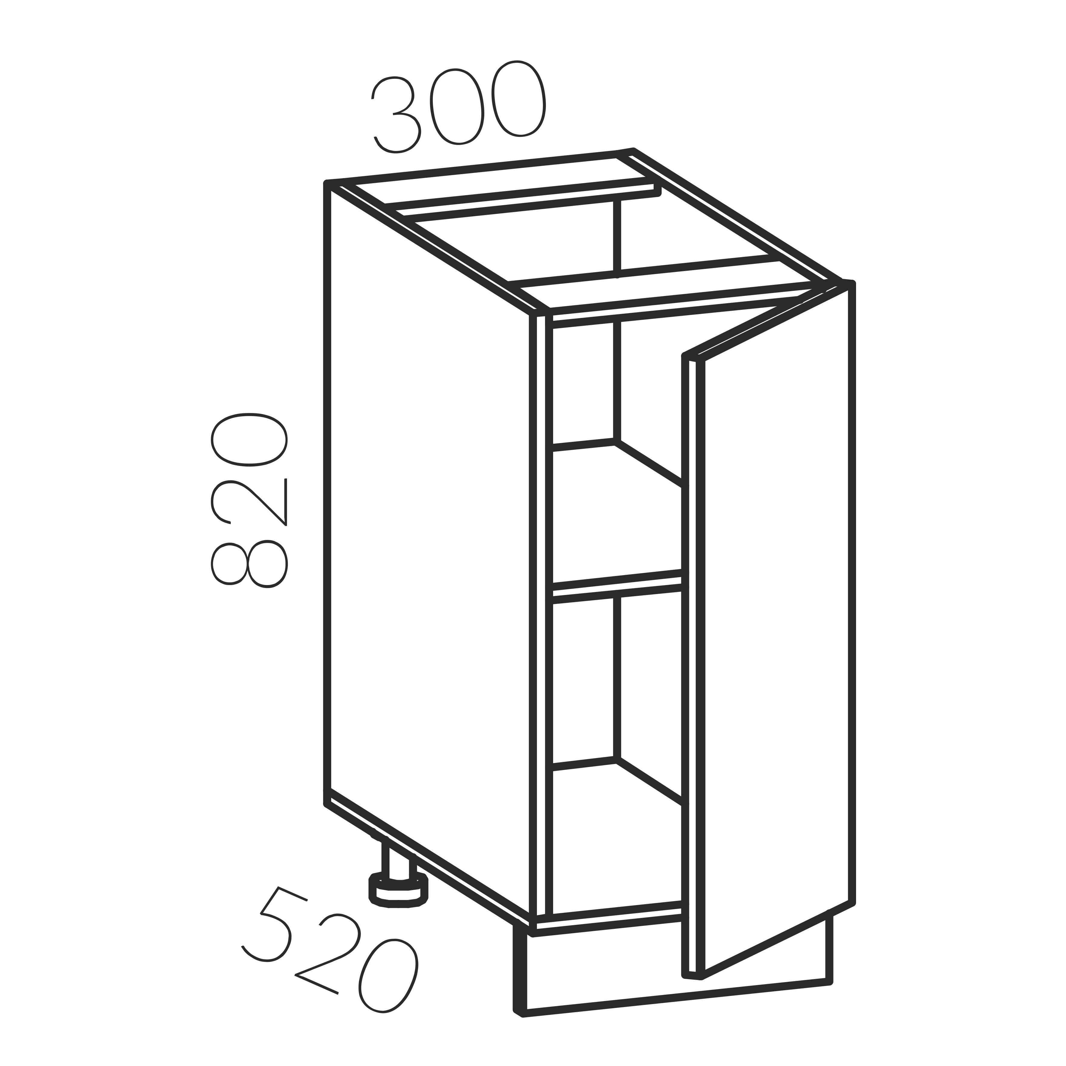 Тумба рабочая 300 (Кофе)