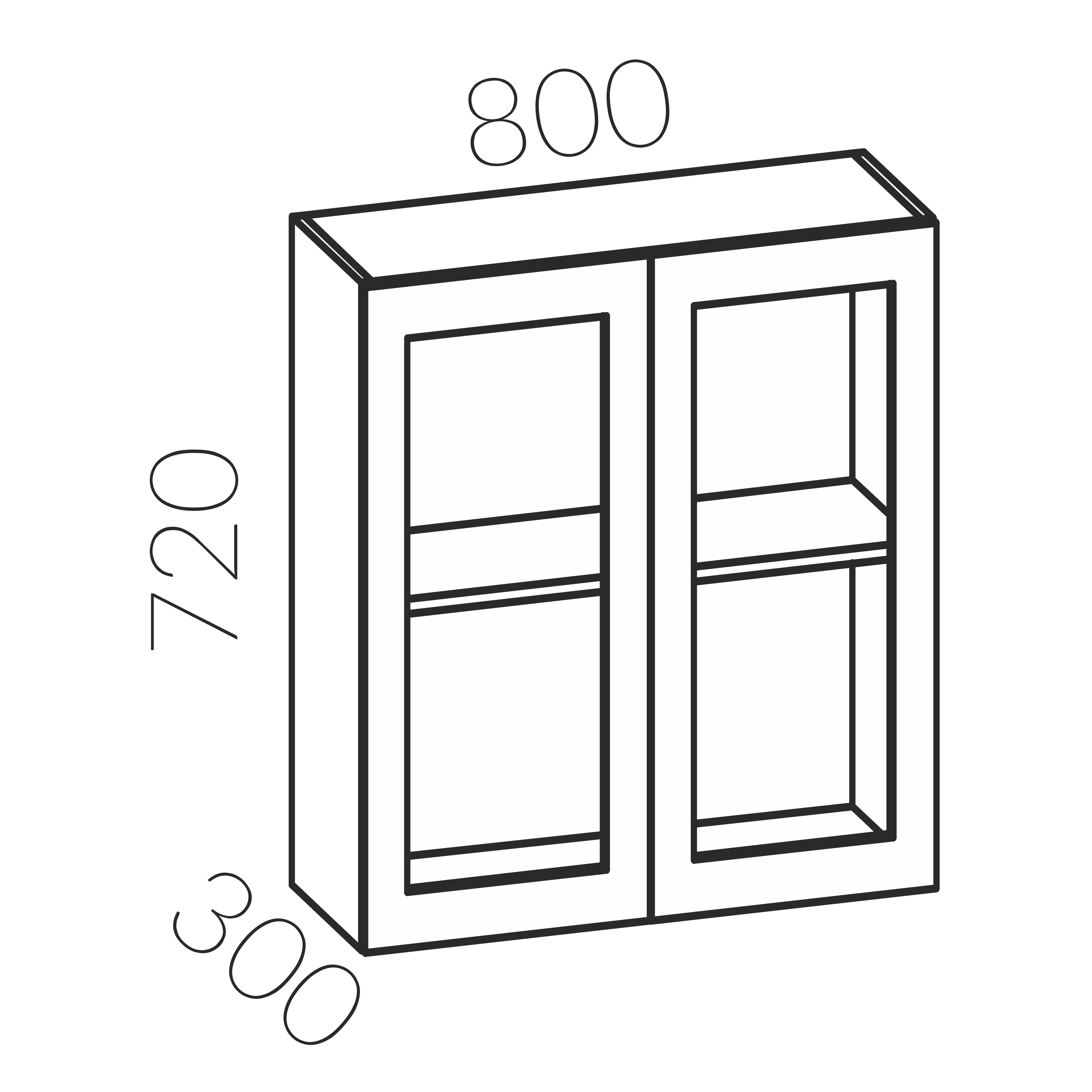 Шкаф-витрина 800 (Бонита)