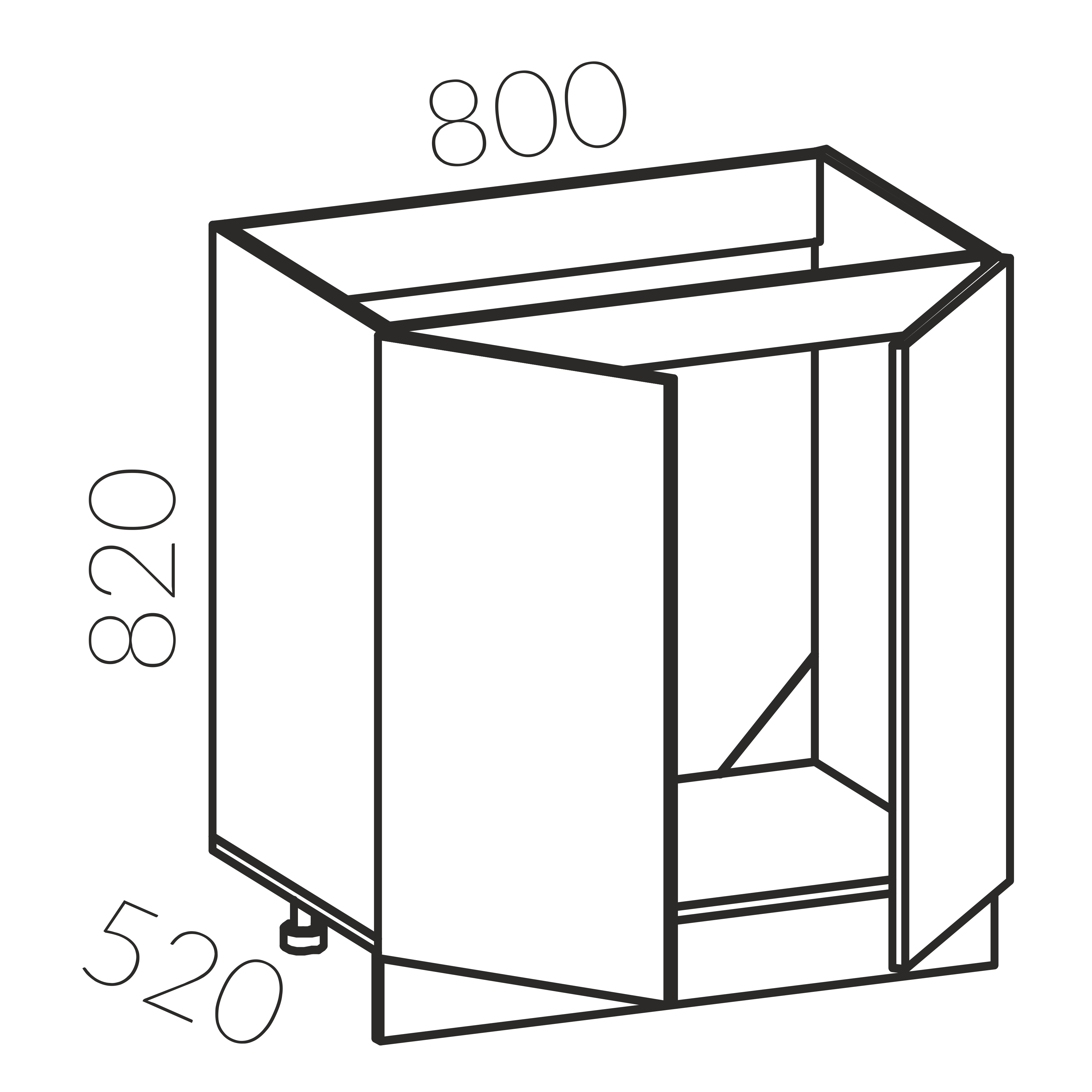 Тумба под мойку 800 (Графит глянец)